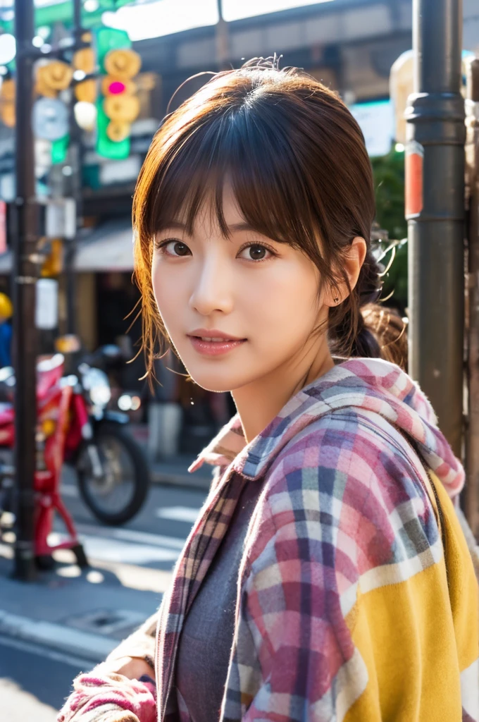 ((Highest quality)), ((masterpiece)), (detailed), Japanese,Street Corner,Beauty,Mature Woman