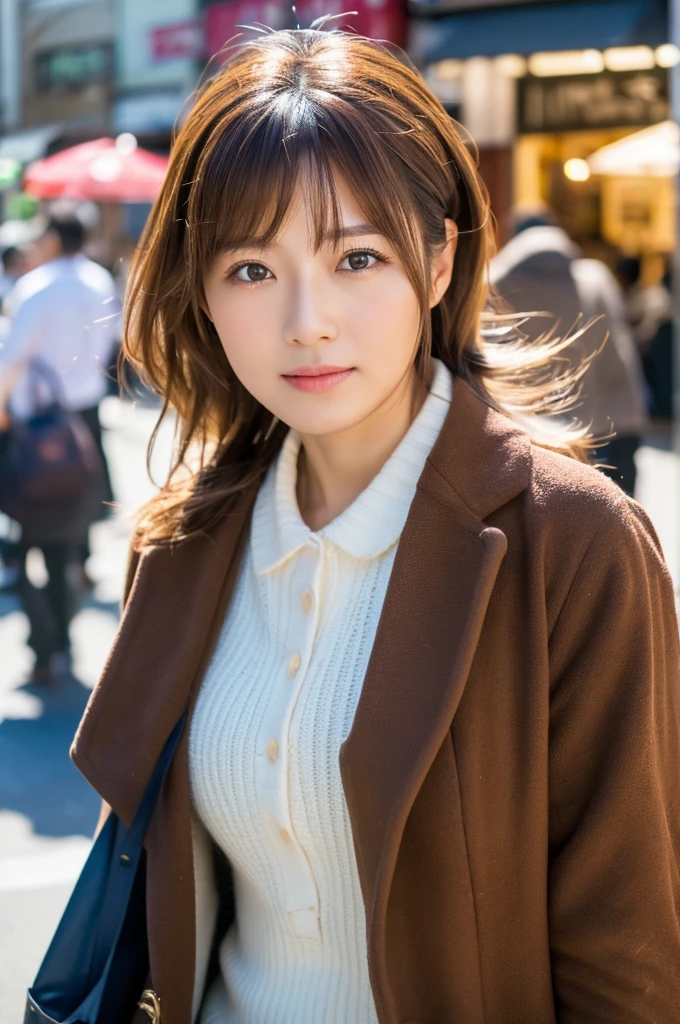 ((Highest quality)), ((masterpiece)), (detailed), Japanese,Street Corner,Beauty,Mature Woman