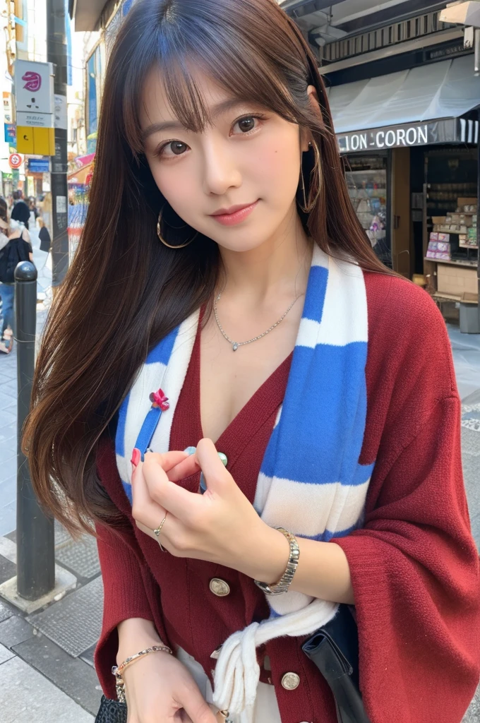 ((Highest quality)), ((masterpiece)), (detailed), Japanese,Street Corner,Beauty,Mature Woman