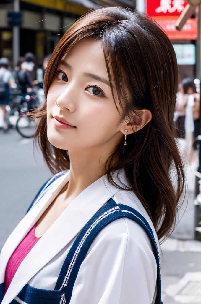 ((Highest quality)), ((masterpiece)), (detailed), Japanese,Street Corner,Beauty,Mature Woman