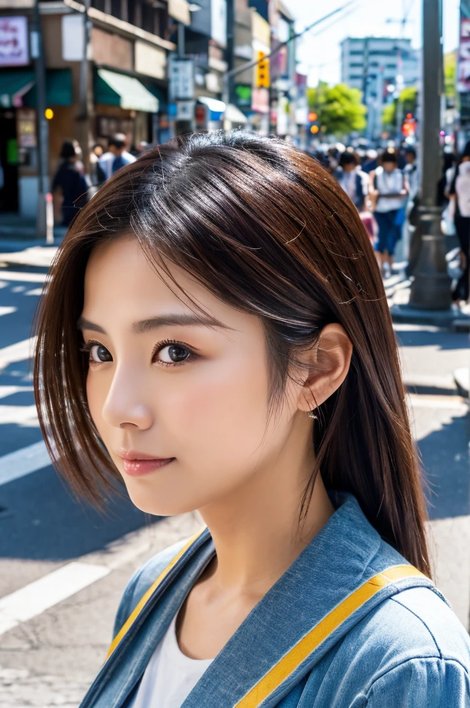 ((Highest quality)), ((masterpiece)), (detailed), Japanese,Street Corner,Beauty,Mature Woman