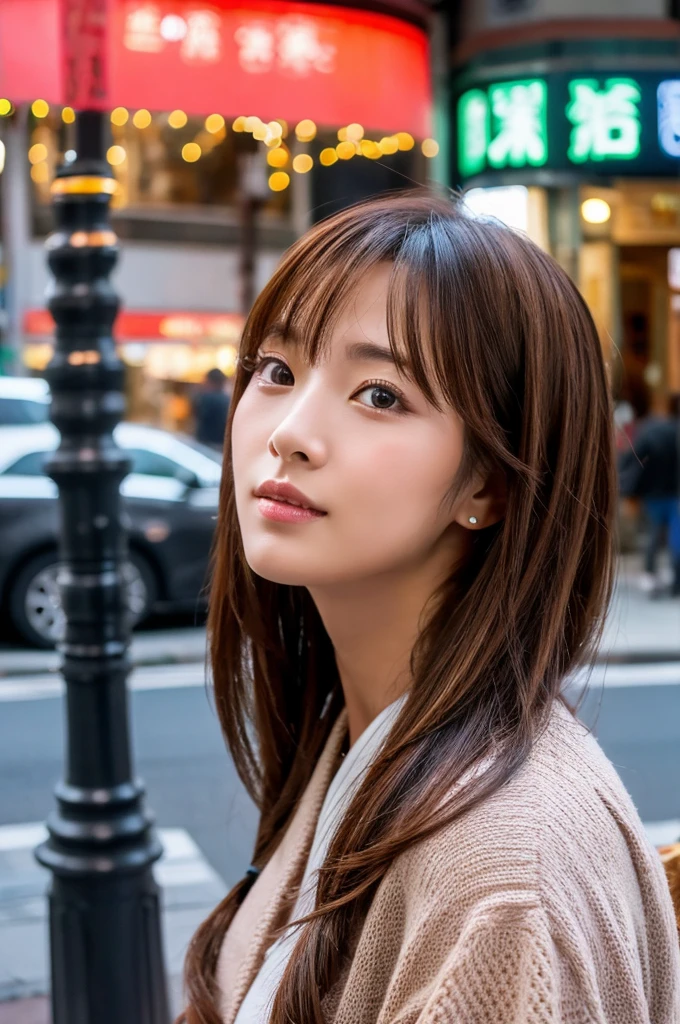 ((Highest quality)), ((masterpiece)), (detailed), Japanese,Street Corner,Beauty,Lady