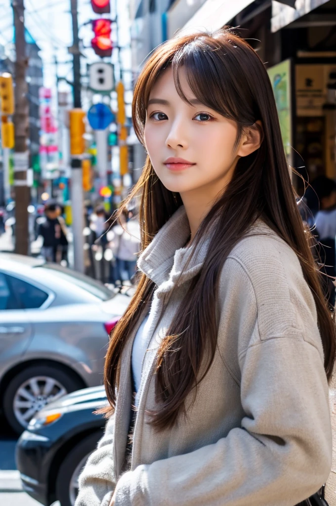 ((Highest quality)), ((masterpiece)), (detailed), Japanese,Street Corner,Beauty,Lady