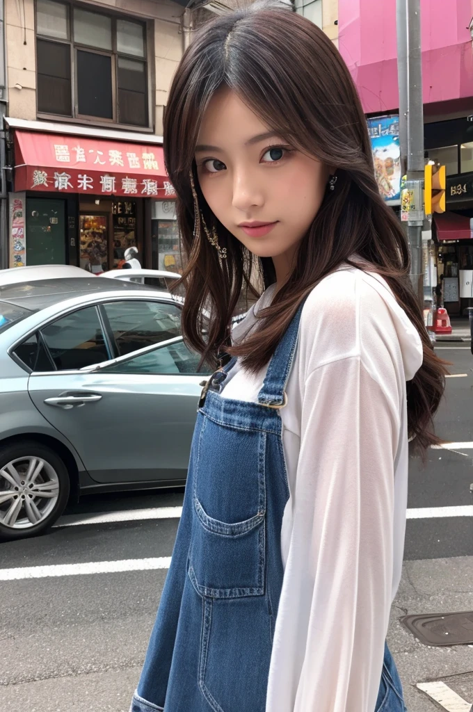 ((Highest quality)), ((masterpiece)), (detailed), Japanese,Street Corner,Beauty,Lady