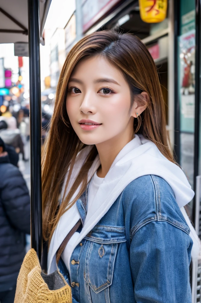 ((Highest quality)), ((masterpiece)), (detailed), Japanese,Street Corner,Beauty,Lady