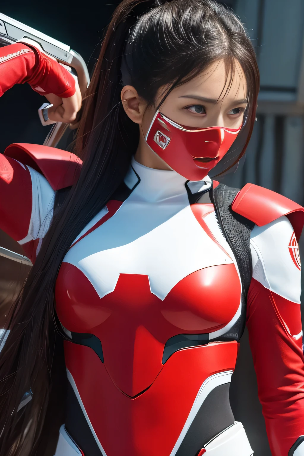 An incredible decision、High resolution、(masterpiece:1.4)、Ultra-detailed、Sharp details、Dramatic and realistic painting art、Super Sentai Series、All Women、（red、White、That&#39;s pink、Cyan、green、Group of 5）Hero of Justice、All smiles、13 years old