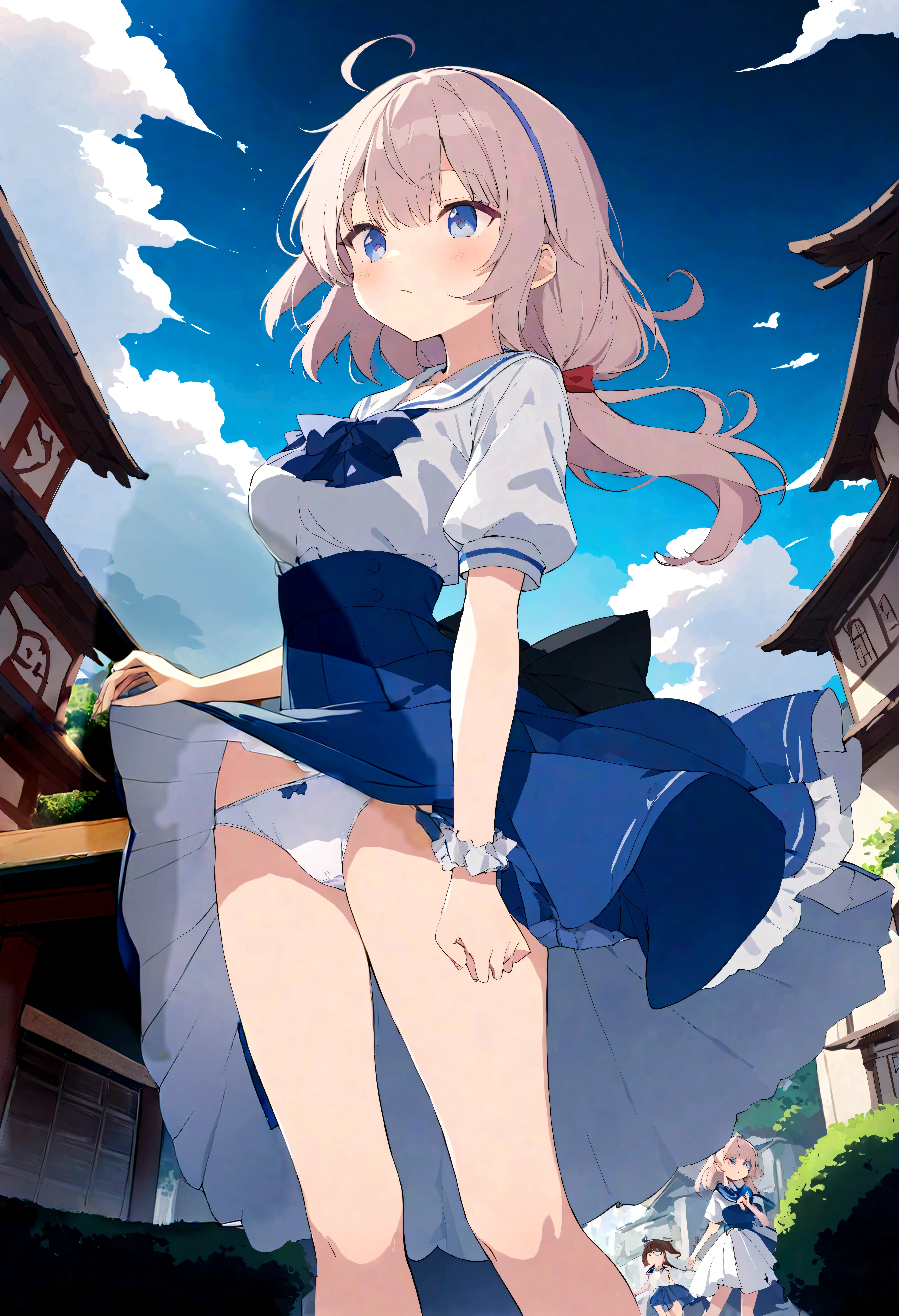 The strong wind is showing her white pussy、The strong wind is showing her white pussy、Kyoko Otonashi Maison Ikkoku Low Angle、Long skirt、Holding the flipping skirt with your hand in a strong wind、The strong wind is showing her white pussy、:((Holding the flipping skirt with your hand))