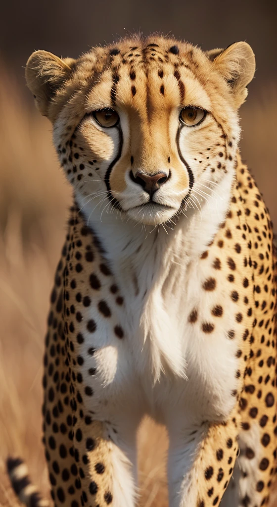 Body Portrait, 8k, Narrow and beautiful eyes, Dindal effect, masterpiece, 最high quality, high quality, High resolution, Highly detailed photos, ((Cheetah Hunting for Prey))