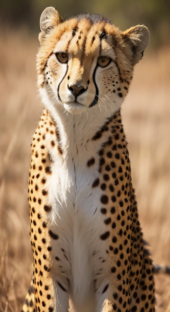 Body Portrait, 8k, Narrow and beautiful eyes, Dindal effect, masterpiece, 最high quality, high quality, High resolution, Highly detailed photos, ((Cheetah Hunting for Prey))