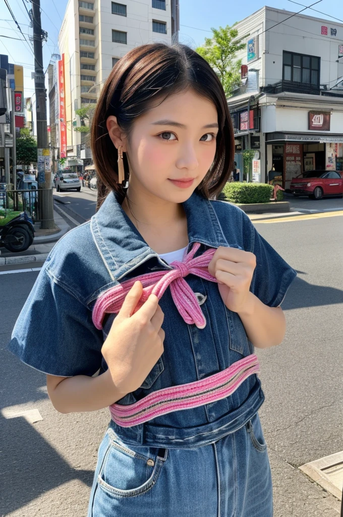 ((Highest quality)), ((masterpiece)), (detailed), Japanese,Street Corner,Beauty,housewife