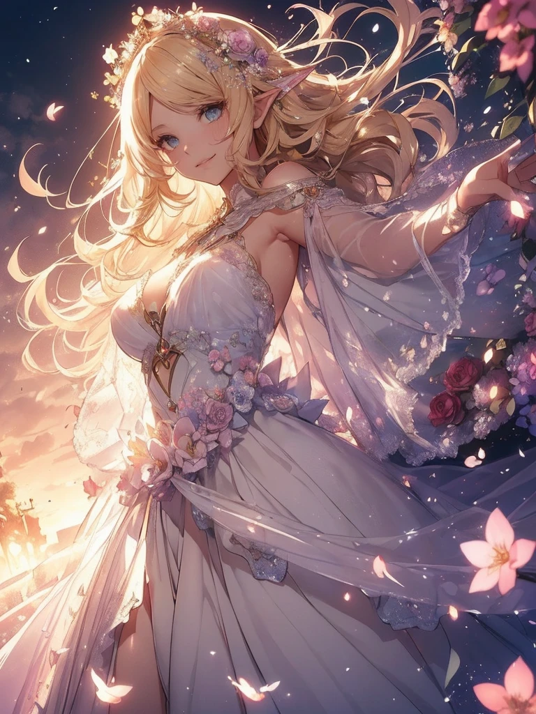 最high quality、1 beautiful woman,  View from the front、Blushing、To act embarrassed、impact、???????、、Filled with red roses、 E.G: Worst quality ,flower fractal fine art、Fill the screen with flowers、Bigger on the screen、Lie on your back and face this way、Beautiful Eyes、lie on flower,s bed、Fairy tale、Märchen Beautiful Eyes,High-definition depiction, Realistic, 8K, Unity, , light smile, Beautifully and vividly drawn, , Beautiful, beautiful, clear skin、sexly see-through swim suit,??? ,sexly 、、 Raise your arms behind your head,  Romanticism,mosquito。 The most beautiful form of chaos, Mr..々Farbe, Intertwined flowers, P article,Magical gentle light,smile,,image quality、masterpiece、Beautiful Face、Super beautiful woman((Big breasted 22 year old office lady、Bust 100,Beautiful long ironed hair、Blonde Hair、height: 165cm。、????、Esbian、high quality、、Visual Arts、最high quality、1 woman E.G: Worst quality ,Flower fractal art、、Beautiful radiance,High-definition depiction, Realistic, 8K, Unity, , light smile, Beautifully and vividly drawn, , Beautiful, beautiful, clear skin、sexly ((see-through dress,))Countless rays of light pouring down, Swirling Light, , Raise one arm above your head, Intense light is emitted from the magic flower circle in front of the girl. Romanticism,: The most beautiful form of chaos, Mr..々Farbe, Intertwined flowers, Particle,magical gentle light,smile,sexly,image quality、masterpiece、Beautiful Face、Super beautiful elf woman((Big breasted ,Beautiful 、sexly、Esbian、、high quality、Visual art、Written boundary depth、、elf Ears、、universe、Happy smile、、、elegant、ticker beautiful decorative、、magic、、Beautiful bed、A kind smile、wonderful、Fluttering petals、、Cultivate fantasy、、Mystery light　Lots of flowers、、art、art,mystery,Ultra-high resolution,atmosphere 最high quality、((sleep on your back)) 

＜Quality improvement prompts＞
＜Prompts for character specification, etc.＞
BREAK (white theme:1.5), (pure white elegant wedding dress:1.3), (sheer white wedding veil on head:1.4), (strapless white courselet with bold plunge:1.4), ((sleeveless, collarbone, upperboobs):1.3), ((full-length hoop skirt, crinoline, fabric of skirt covers entire leg):1.3), (tulle lace on skirt:1.3), (beautiful intricate floral lace embroidery:1.3), (white bridal shoes:1.2),
