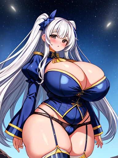 A Beautiful Girl with Overwhelmingly Enormously Gigantic Breasts, and Overwhelmingly Thick Extremely Enormous Thighs, TOO INSANELY THICK!!! Extremely Exaggerated Breasts, Excessively Thick Thighs, She Is TOO EXCEEDINGLY PLUMP!!!