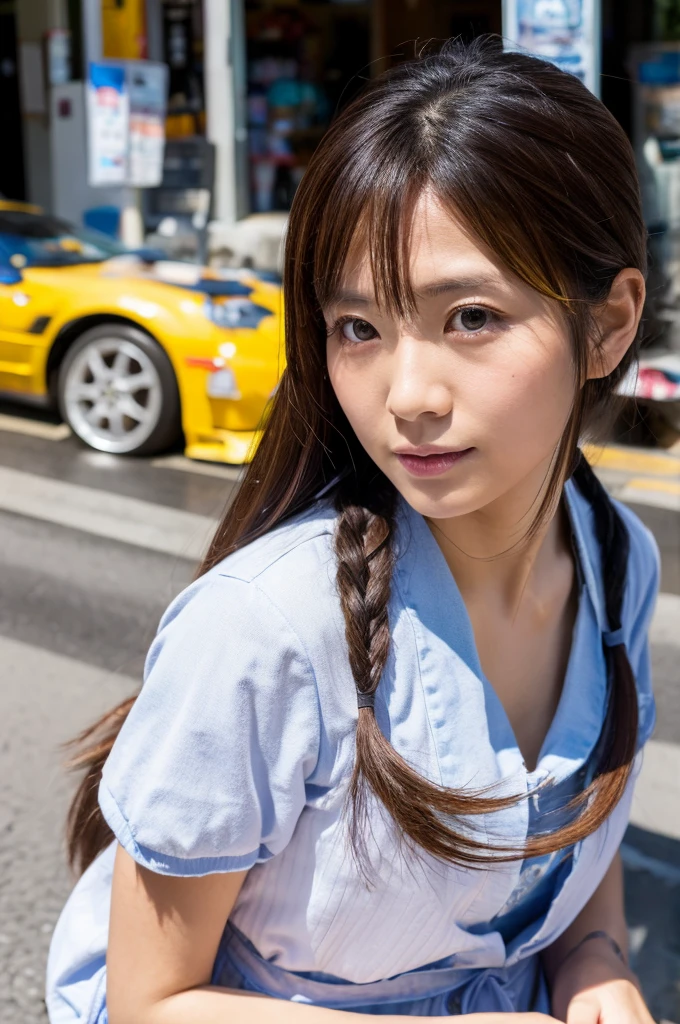 ((Highest quality)), ((masterpiece)), (detailed), Japanese,Street Corner,Beauty,housewife