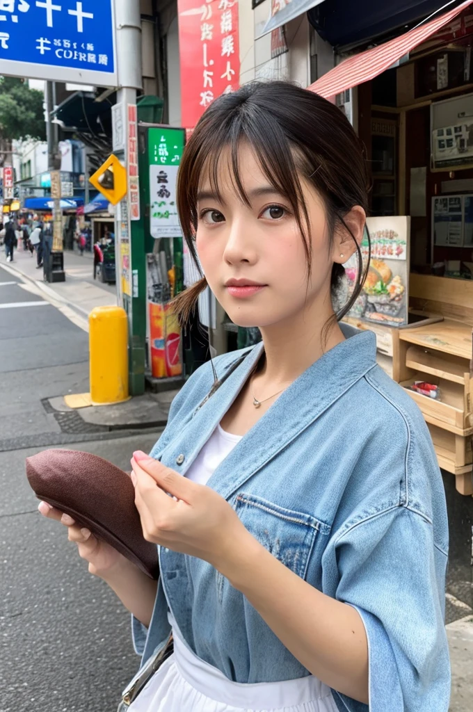 ((Highest quality)), ((masterpiece)), (detailed), Japanese,Street Corner,Beauty,housewife