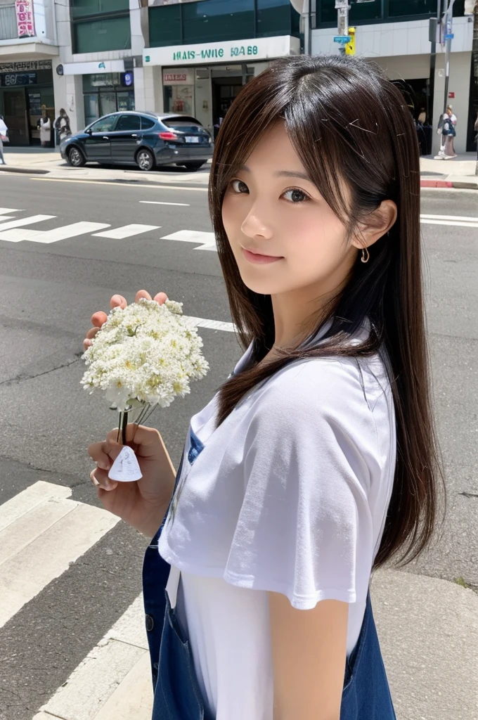 ((Highest quality)), ((masterpiece)), (detailed), Japanese,Street Corner,Beauty,housewife
