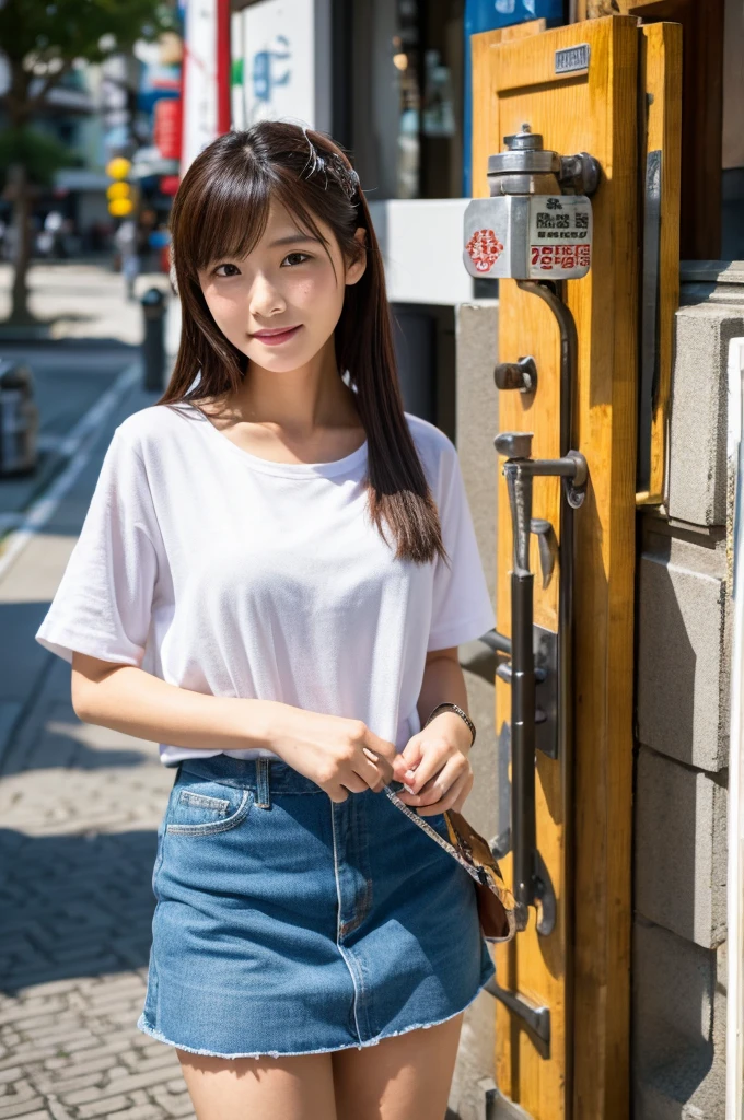 ((Highest quality)), ((masterpiece)), (detailed), Japanese,Street Corner,Beauty,housewife