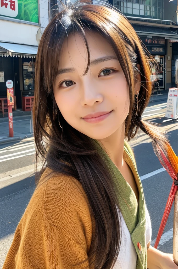 ((Highest quality)), ((masterpiece)), (detailed), Japanese,Street Corner,Beauty,housewife