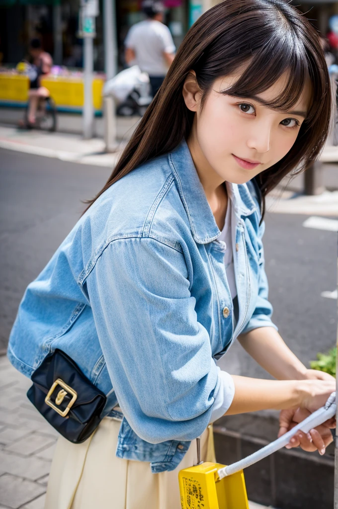 ((Highest quality)), ((masterpiece)), (detailed), Japanese,Street Corner,Beauty,housewife