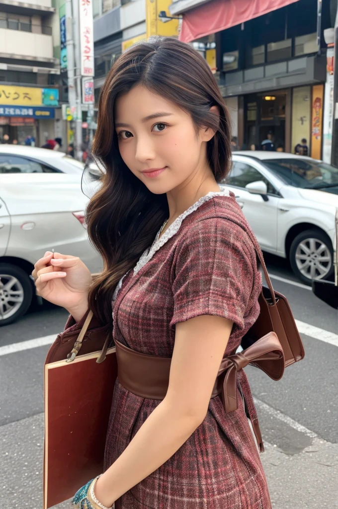 ((Highest quality)), ((masterpiece)), (detailed), Japanese,Street Corner,Beauty,housewife
