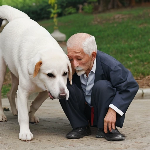 dog and old man