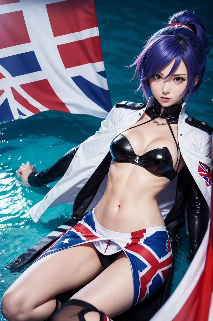 Photo of an anime character with the flag of England