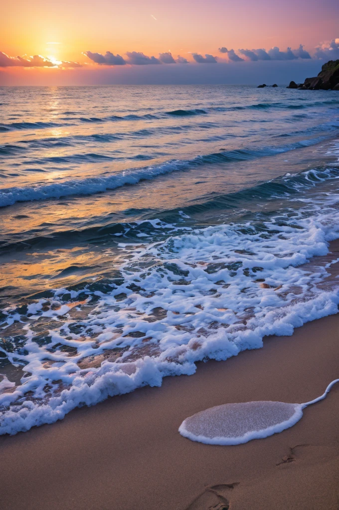 Realistic ocean sunset no people