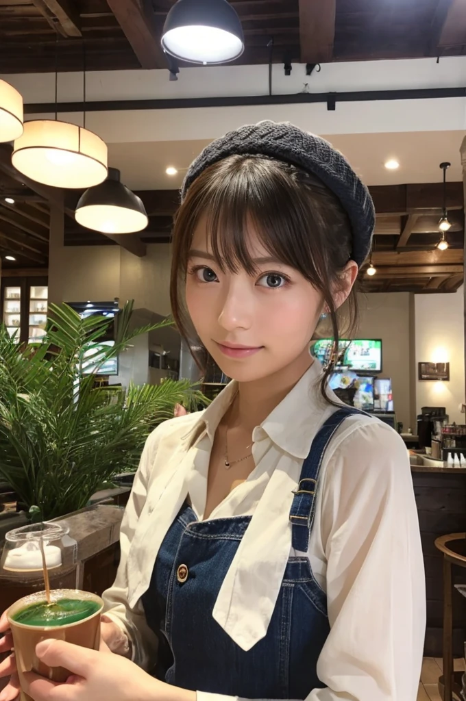 ((Highest quality)), ((masterpiece)), (detailed), Japanese,Inside the cafe,Beauty