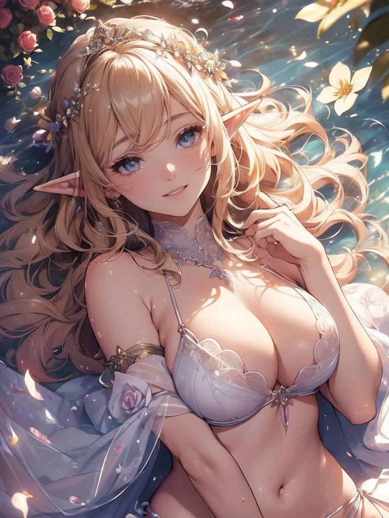 最high quality、1 beautiful woman, ((sleep on your back,)) Sleeping in the pool、View from the front、Lying down in the pool、Wet、In the water、Lying on its back on the water, looking at you、Rose crown、detailed groin、Sex、Blushing、To act embarrassed、impact、Sex、Ecstasy、、Filled with red roses、 E.G: Worst quality ,flower fractal fine art、Fill the screen with flowers、Bigger on the screen、Lie on your back and face this way、Beautiful Eyes、lie on flower,s Water, Sleeping Princess、Fairy tale、Märchen Beautiful Eyes,High-definition depiction, Realistic, 8K, Unity, , light smile, Beautifully and vividly drawn, , Beautiful, beautiful, clear skin、sexly ,sexly, nsfw、Ecstasy、 Raise your arms behind your head, Romanticism,mosquito。 The most beautiful form of chaos, Mr..々Farbe, Intertwined flowers, P article,Magical gentle light,smile,sexy,image quality、masterpiece、Beautiful Face、Super beautiful woman((Big breasted 22 year old office lady、Bust 100,Beautiful long ironed hair、Blonde Hair、height: 165cm。、sexy、Esbian、high quality、、Visual Arts、最high quality、1 woman E.G: Worst quality ,Flower fractal art、、Beautiful radiance,High-definition depiction, Realistic, 8K, Unity, , light smile, Beautifully and vividly drawn, , Beautiful, beautiful, clear skin、sexly ((see-through bikini,))Countless rays of light pouring down, Swirling Light, , Raise one arm above your head, Intense light is emitted from the magic flower circle front of the girl. Romanticism,: The most beautiful form of chaos, Mr..々Farbe, Intertwined flowers, Particle,magical gentle light,smile,sexly,image quality、masterpiece、Beautiful Face、Super beautiful elf woman((Big breasted ,Beautiful 、sexly、Esbian、、high quality、Visual art、Written boundary depth、、elf Ears、、universe、Happy smile、、、elegant、ticker beautiful decorative、、magic、、Beautiful bed、A kind smile、wonderful、Fluttering petals、、Cultivate fantasy、、Mystery light Lots of flowers、、art、art,mystery,Ultra-high resolution,atmosphere 最high quality、((sleep on your back))