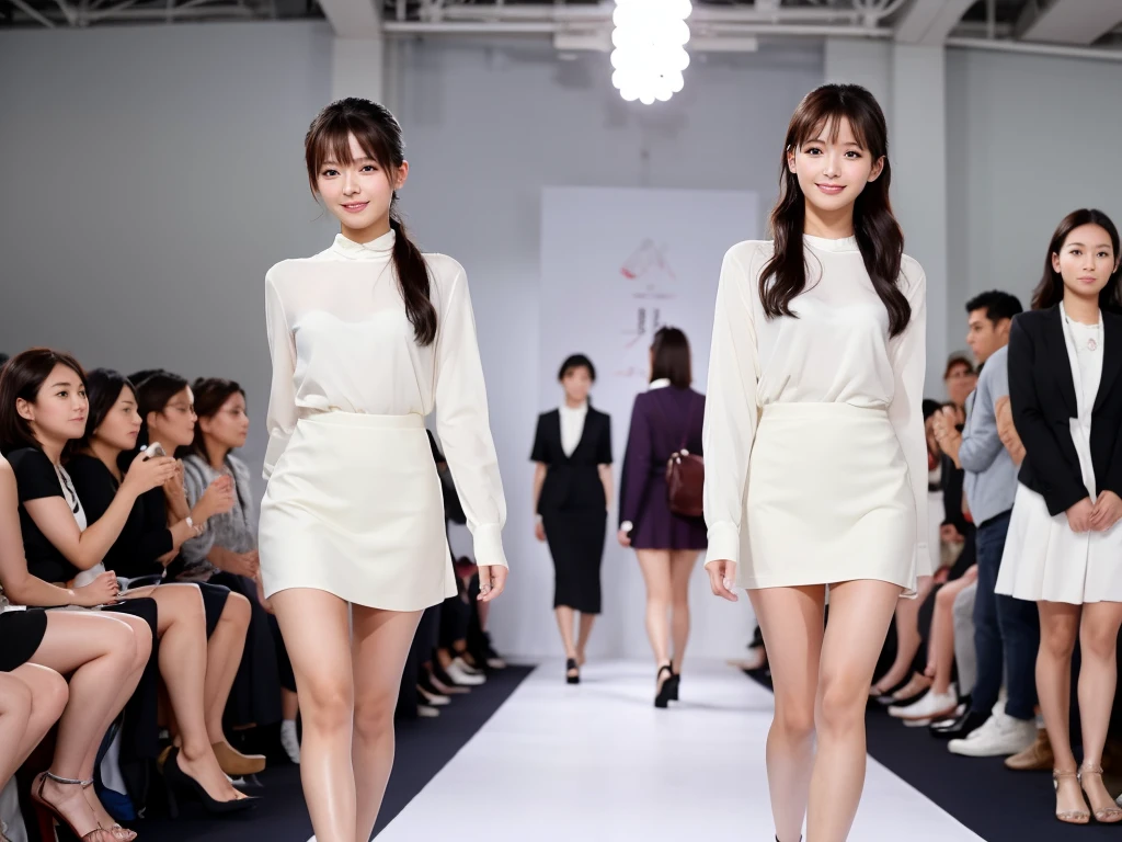 An extremely beautiful Japanese high school girl race queen who highlights her beautiful legs、She was photographed walking down the runway at a fashion show wearing Luxa's new underwear.、She is an eternal idol who combines a clean look with modern charm.。 She creates such beauty。 She feels her own warmth。 She creates a warm atmosphere。 We create beauty。 That's what I want to say。 In her full body photo、The figure features porcelain-like skin and golden hair that radiates a soft glow.。 This is probably、It captured the essence of her timeless charm.、This is the best shot ever.。 Each straight line and curve is carefully expressed.、Breathtakingly beautiful with impeccable detail。 This piece perfectly captures her timeless beauty.。 Divine Proportions、Sharp focus、Full-body photo taken by Kishin Shinoyama、high quality、High resolution、Detailed Background
