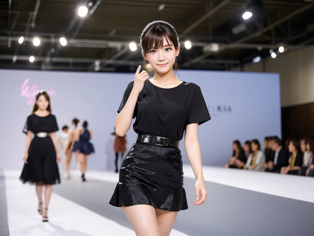 An extremely beautiful Japanese high school girl race queen who highlights her beautiful legs、She was photographed walking down the runway at a fashion show wearing Luxa's new underwear.、She is an eternal idol who combines a clean look with modern charm.。 She creates such beauty。 She feels her own warmth。 She creates a warm atmosphere。 We create beauty。 That's what I want to say。 In her full body photo、The figure features porcelain-like skin and golden hair that radiates a soft glow.。 This is probably、It captured the essence of her timeless charm.、This is the best shot ever.。 Each straight line and curve is carefully expressed.、Breathtakingly beautiful with impeccable detail。 This piece perfectly captures her timeless beauty.。 Divine Proportions、Sharp focus、Full-body photo taken by Kishin Shinoyama、high quality、High resolution、Detailed Background