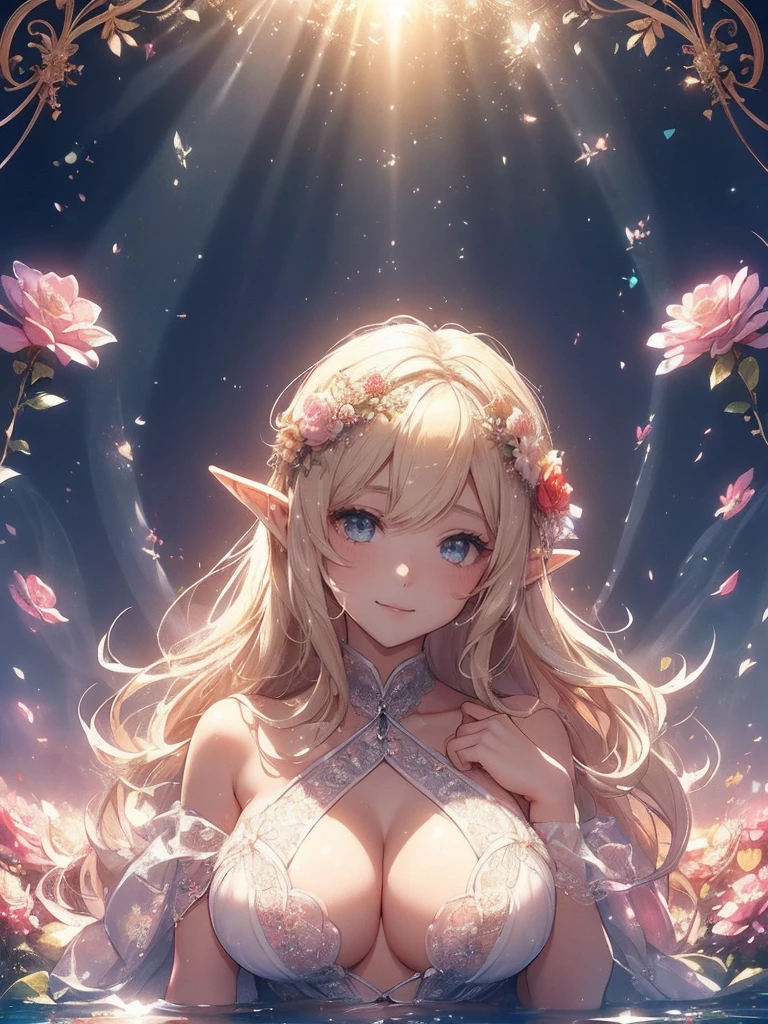 最high quality、1 beautiful woman, ((sleep on your back,)) Sleeping in the pool、View from the front、Lying down in the pool、Wet、In the water、Lying on its back on the water, looking at you、、detailed groin、Sex、Blushing、To act embarrassed、impact、Sex、Ecstasy、、Filled with red roses、 E.G: Worst quality ,flower fractal fine art、Fill the screen with flowers、Bigger on the screen、Lie on your back and face this way、Beautiful Eyes、lie on flower,s Water, Sleeping Princess、Fairy tale、Märchen Beautiful Eyes,High-definition depiction, Realistic, 8K, Unity, , light smile, Beautifully and vividly drawn, , Beautiful, beautiful, clear skin、sexly see-through swim suit,比基尼 ,sexly 、Ecstasy、 Raise your arms behind your head, Romanticism,mosquito。 The most beautiful form of chaos, Mr..々Farbe, Intertwined flowers, P article,Magical gentle light,smile,sexy,image quality、masterpiece、Beautiful Face、Super beautiful woman((Big breasted 22 year old office lady、Bust 100,Beautiful long ironed hair、Blonde Hair、height: 165cm。、sexy、Esbian、high quality、、Visual Arts、最high quality、1 woman E.G: Worst quality ,Flower fractal art、、Beautiful radiance,High-definition depiction, Realistic, 8K, Unity, , light smile, Beautifully and vividly drawn, , Beautiful, beautiful, clear skin、sexly ((see-through 比基尼,))Countless rays of light pouring down, Swirling Light, , Raise one arm above your head, Intense light is emitted from the magic flower circle in front of the girl. Romanticism,: The most beautiful form of chaos, Mr..々Farbe, Intertwined flowers, Particle,magical gentle light,smile,sexly,image quality、masterpiece、Beautiful Face、Super beautiful elf woman((Big breasted ,Beautiful 、sexly、Esbian、、high quality、Visual art、Written boundary depth、、elf Ears、、universe、Happy smile、、、elegant、ticker beautiful decorative、、magic、、Beautiful bed、A kind smile、wonderful、Fluttering petals、、Cultivate fantasy、、Mystery light Lots of flowers、、art、art,mystery,Ultra-high resolution,atmosphere 最high quality、((sleep on your back))