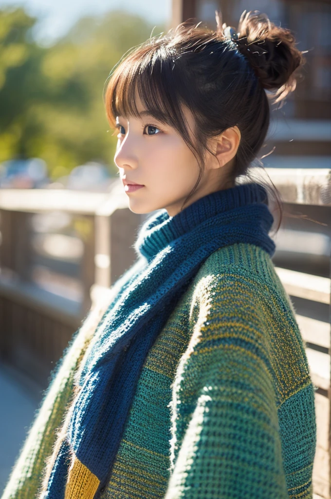 ((Highest quality)), ((masterpiece)), (detailed), Japanese,Beauty,station,knit