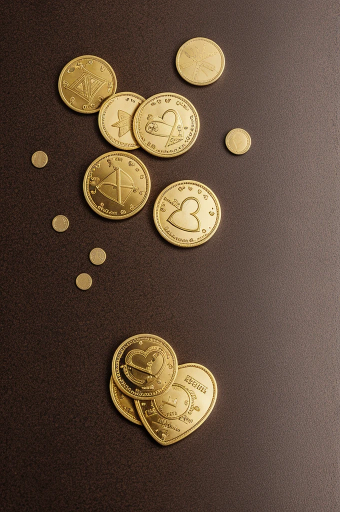 a scale with a heart on one side and some gold coins on the other