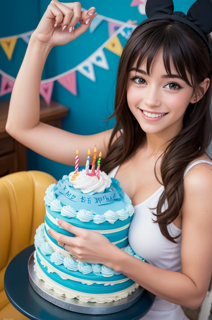 birthday with the Disney character Stitch written happy birthday Giulia