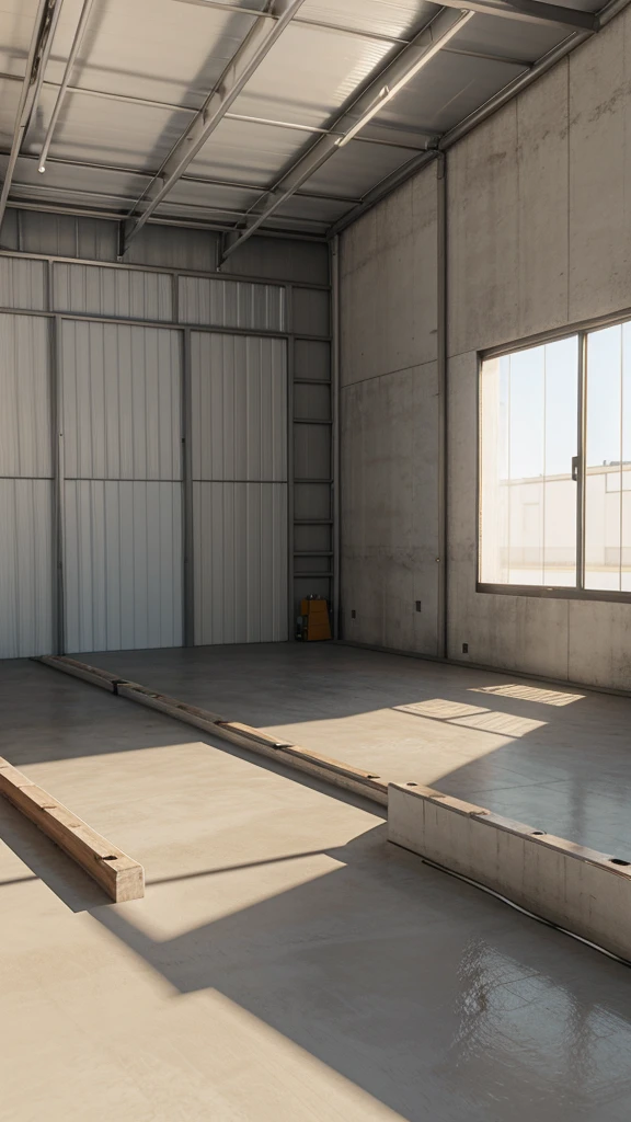 warehouse 3d model simple, soft color