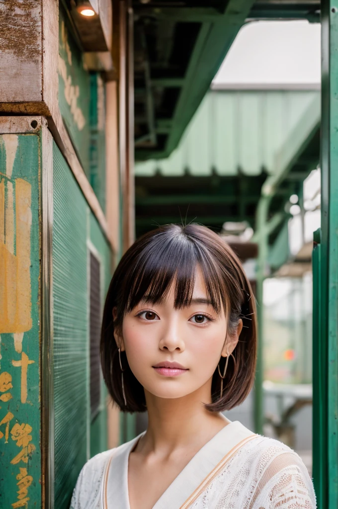((Highest quality)), ((masterpiece)), (detailed), Japanese,Beauty,station,OL