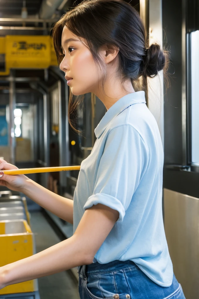 ((Highest quality)), ((masterpiece)), (detailed), Japanese,Beauty,station,OL