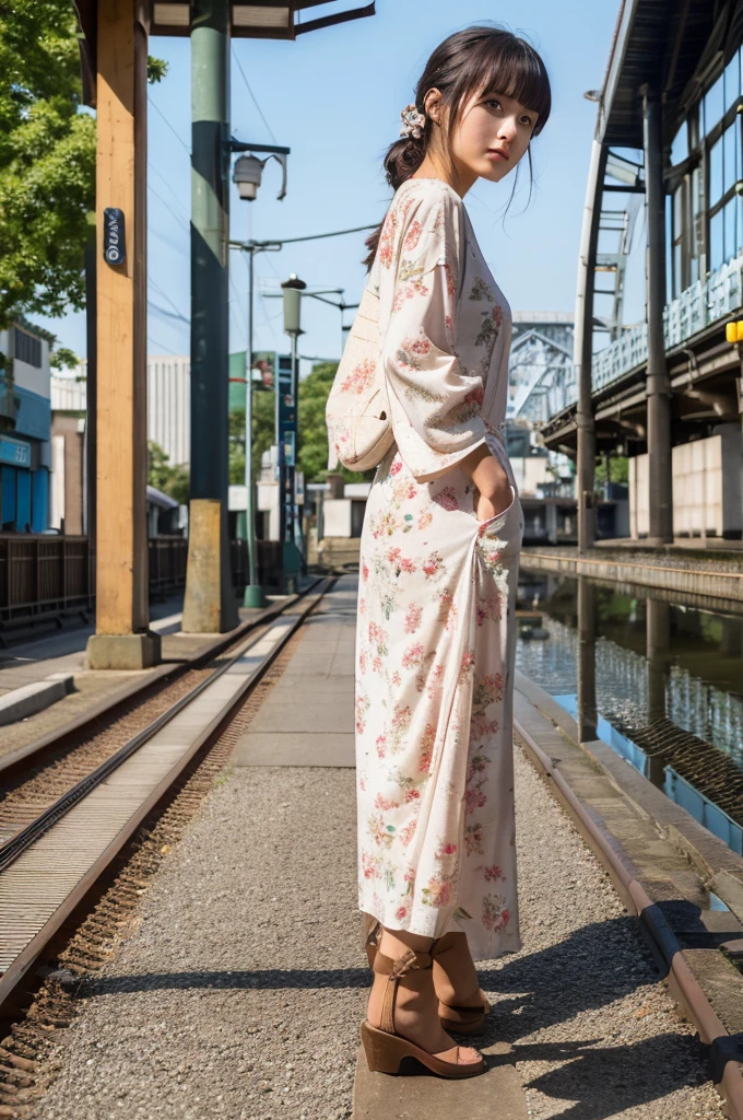 ((Highest quality)), ((masterpiece)), (detailed), Japanese,Beauty,station,OL