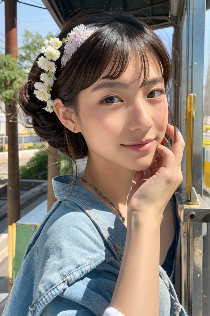 ((Highest quality)), ((masterpiece)), (detailed), Japanese,Beauty,station,OL