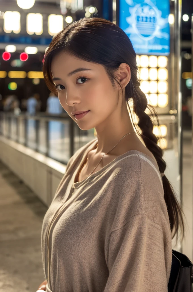 ((Highest quality)), ((masterpiece)), (detailed), Japanese,Beauty,station,OL