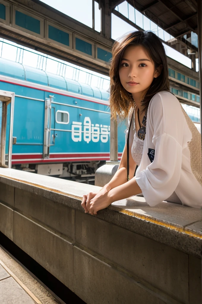 ((Highest quality)), ((masterpiece)), (detailed), Japanese,Beauty,station,OL