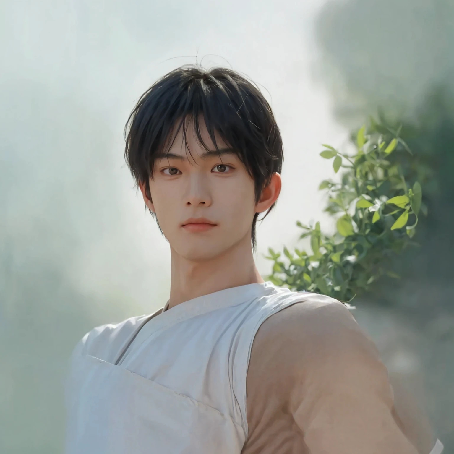 Asian boy,good-looking,((looking at you))