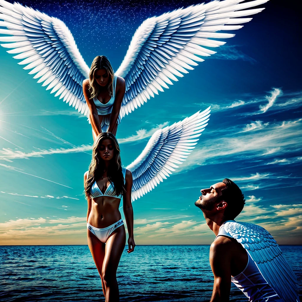 create cover art for a music album with an angel