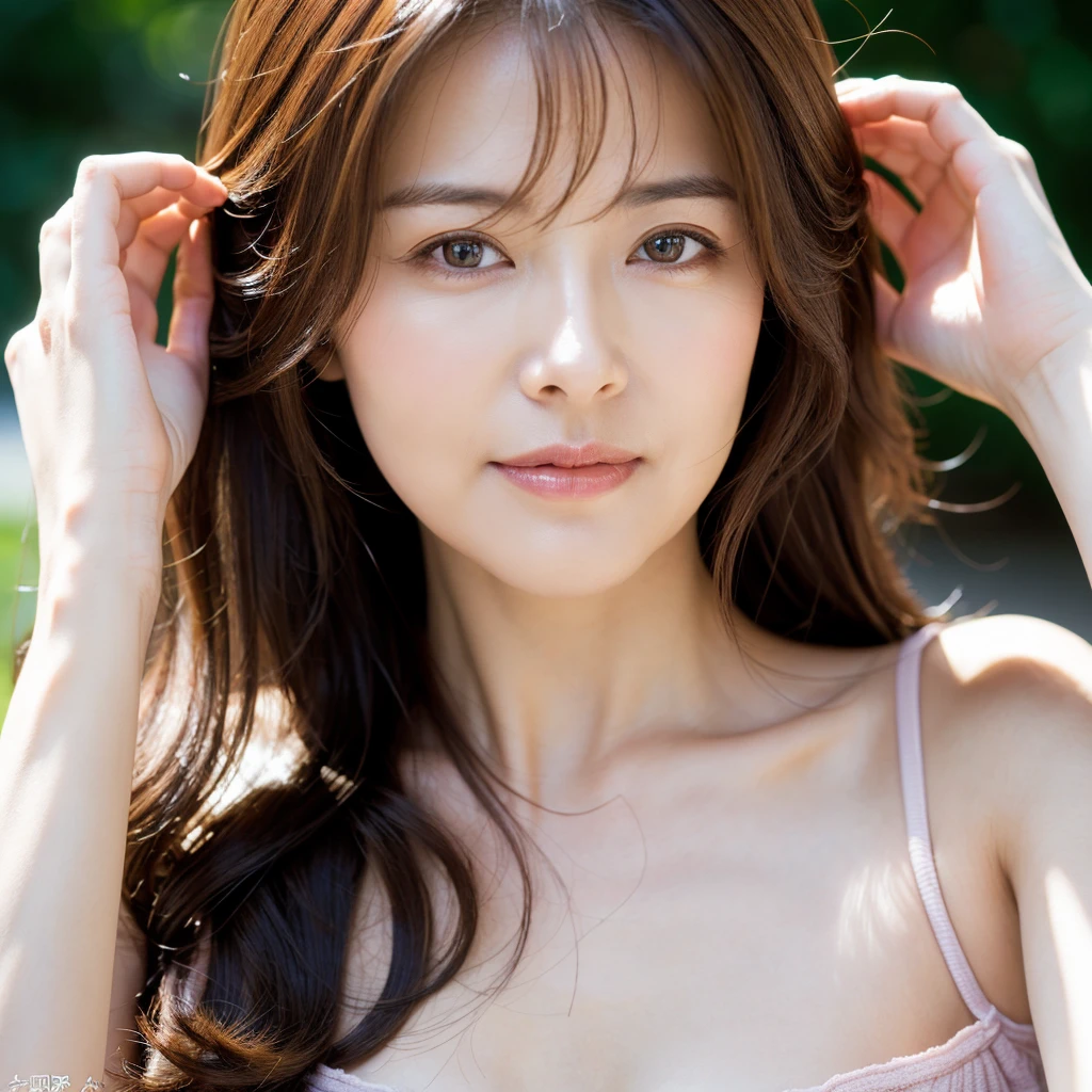 Beautiful mature woman with wavy long hair,  Mature, Ultra-high resolution,(Realistic:1.4), ((Highest quality)), ((masterpiece)), (be familiar with),
