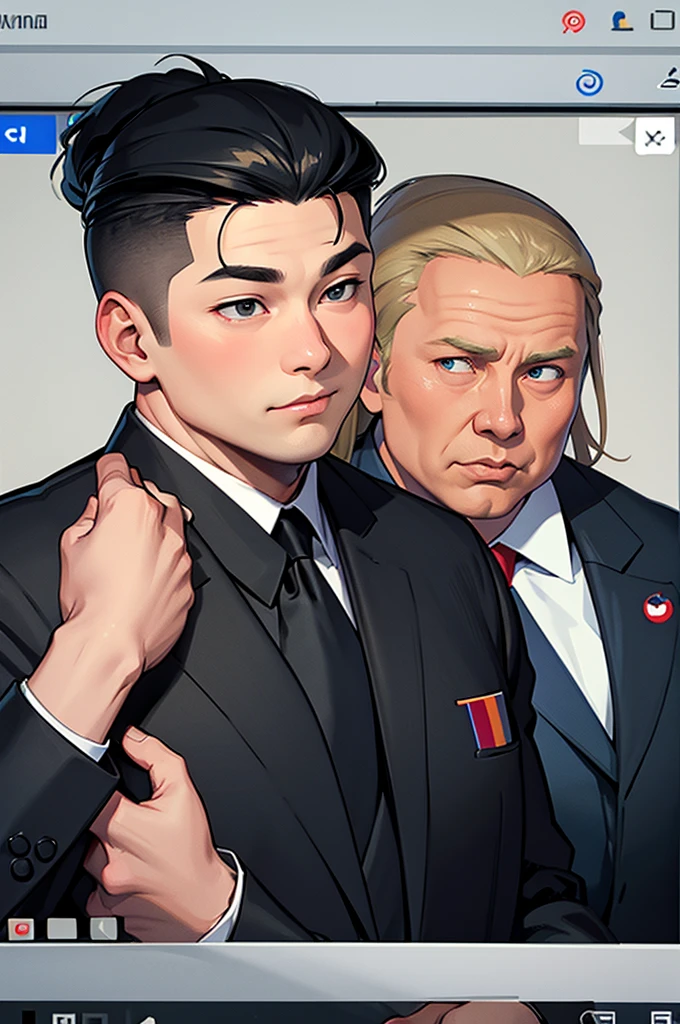 Draw a picture of Putin and Kim Jong-un shaking hands
