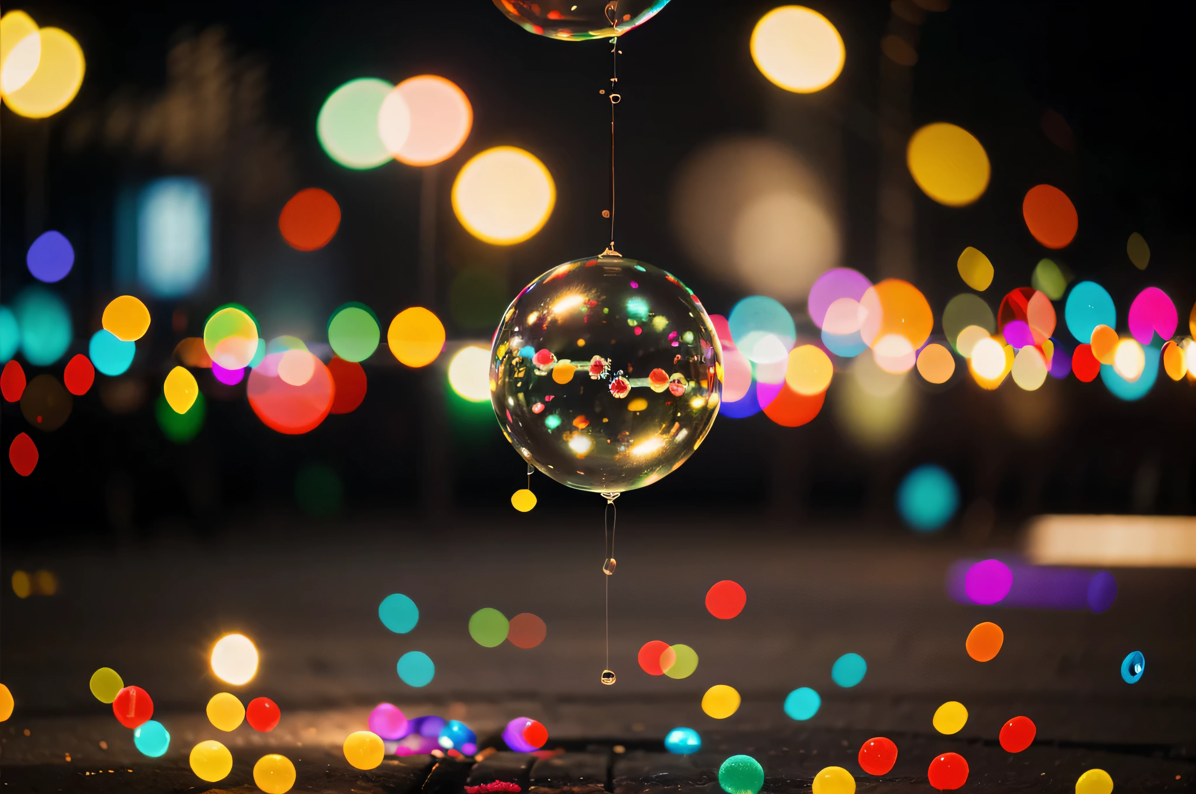 Colorful Blurred Bubbles. Vibrant Bokeh Background. Abstract Spectrum of Defocused Lights. Celebration and Joy Concept.