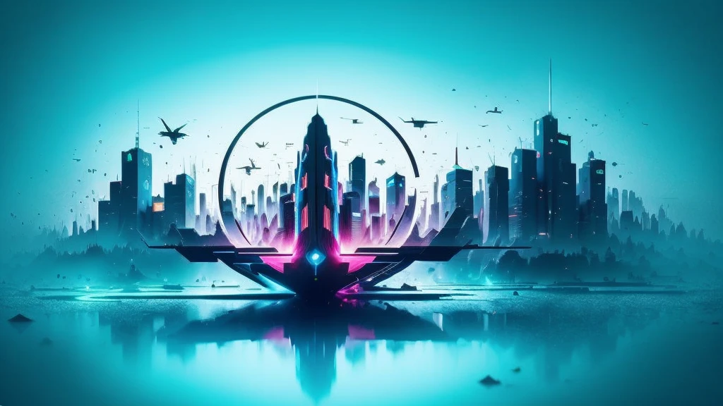 Please generate a technology-themed illustration. The background should have some technological ripples. Keep it simple, presenting technology and innovation. No text should be on the image. The photo style should be natural, minimalistic, sci-fi, bright, with natural colors.