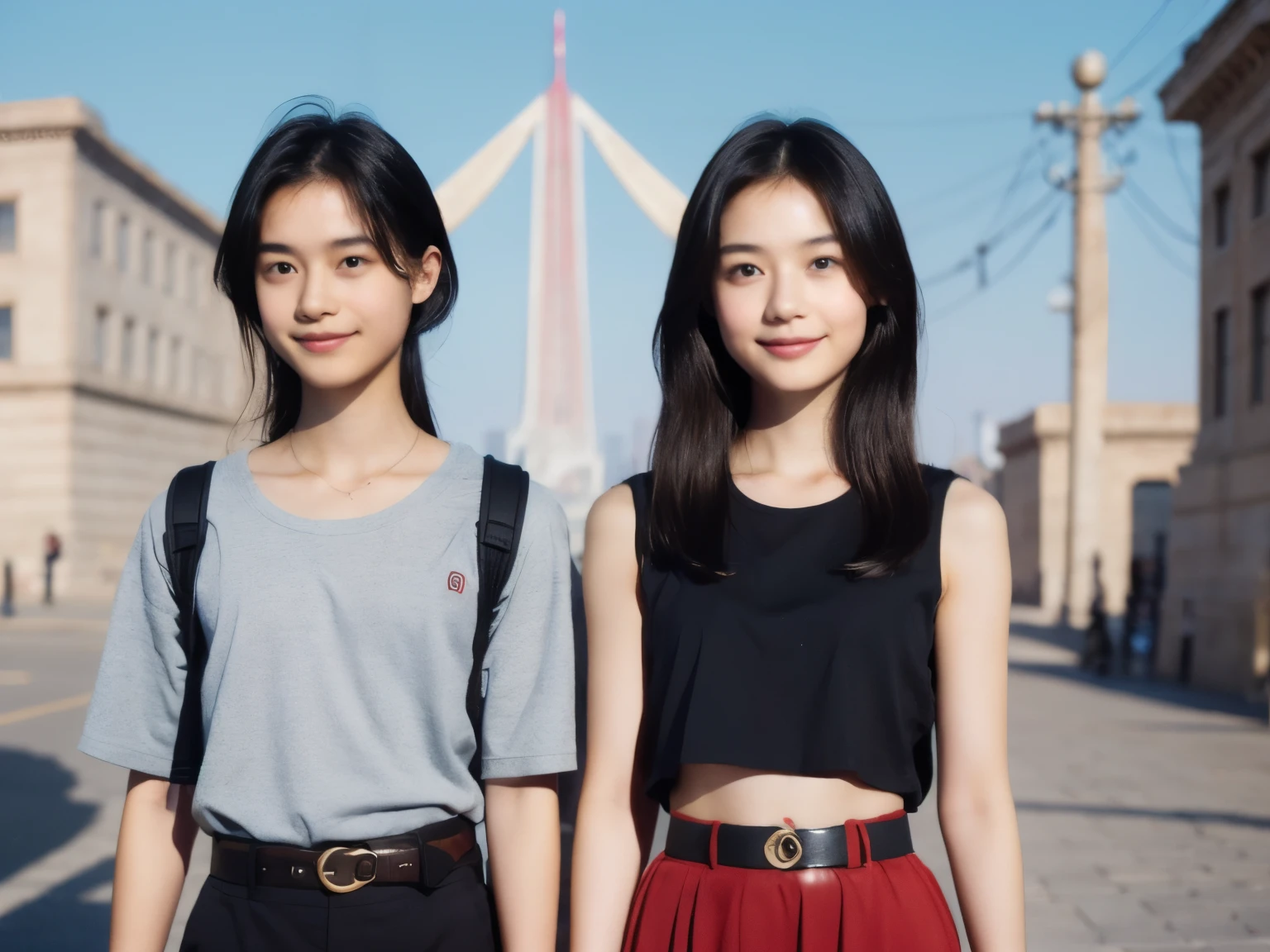 246 (In the mural2people々々々々々々々々々々々々々々々々), (An 18-year-old female and an 18-year-old male), short hair,kind, lipstick, Egyptian civilization, Waist belt, Hieroglyphics, smile