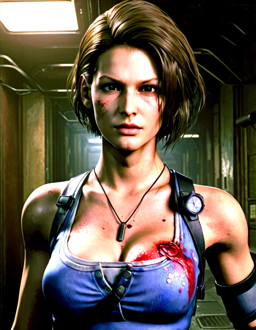 jill valentaine, resident evil very hot with her big breasts, perfectbody, Romanticism, anatomically correct, super detail, best quality, 4K
