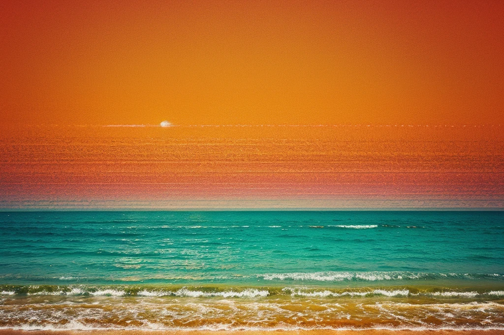 Orange teal green pink abstract grainy gradient background noise texture effect summer poster design